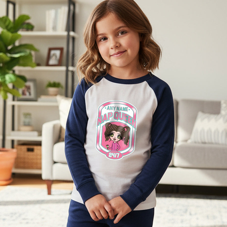 ClaireaBella Girls Personalised Nap Queen Pyjamas