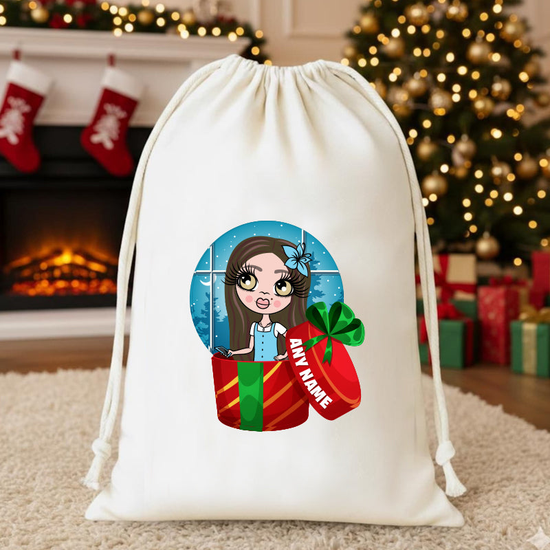 ClaireaBella Girls Personalised Present Christmas Sack