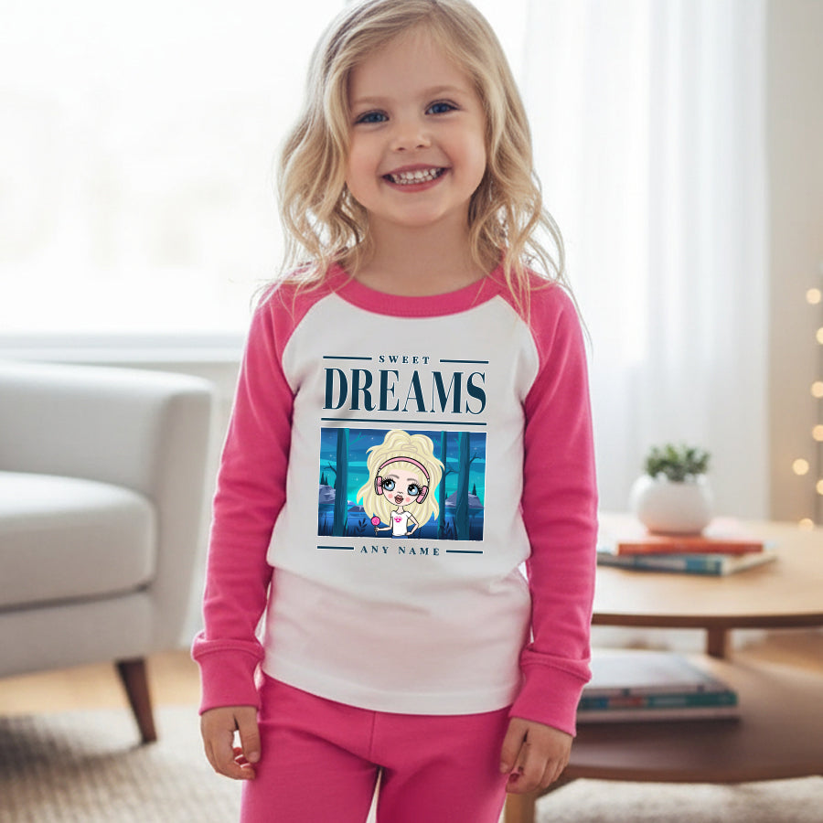 ClaireaBella Girls Personalised Sweet Dreams Pyjamas