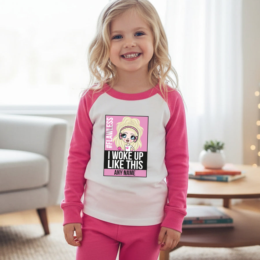 ClaireaBella Girls Personalised Woke Up Like This Pyjamas