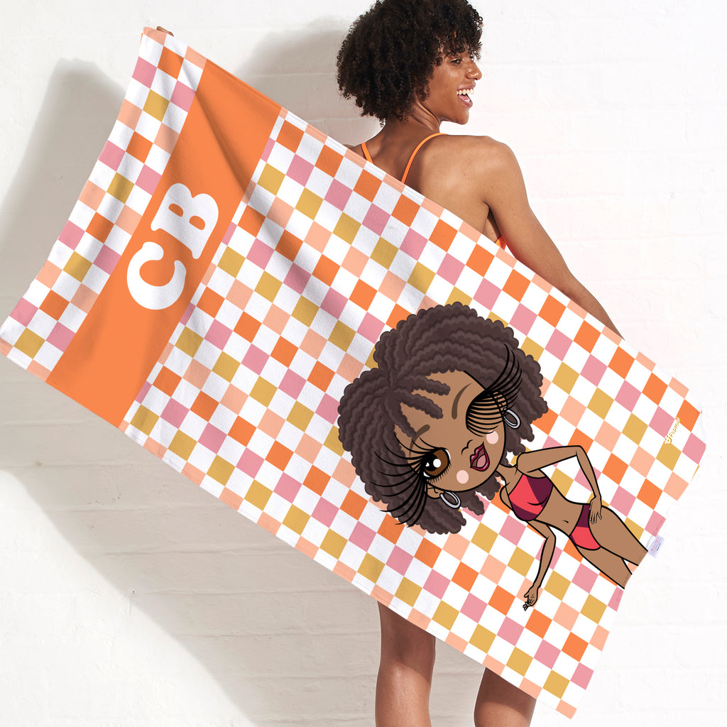 ClaireaBella Personalised Checkered Beach Towel