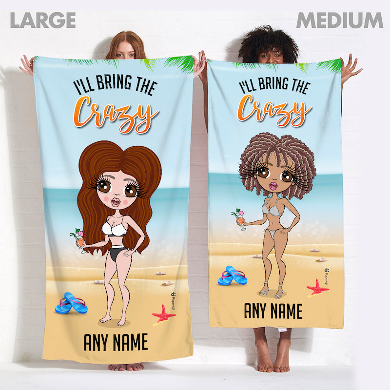 ClaireaBella Personalised Tropical Girls Trip The Crazy Beach Towel