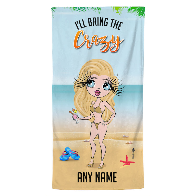 ClaireaBella Personalised Tropical Girls Trip The Crazy Beach Towel