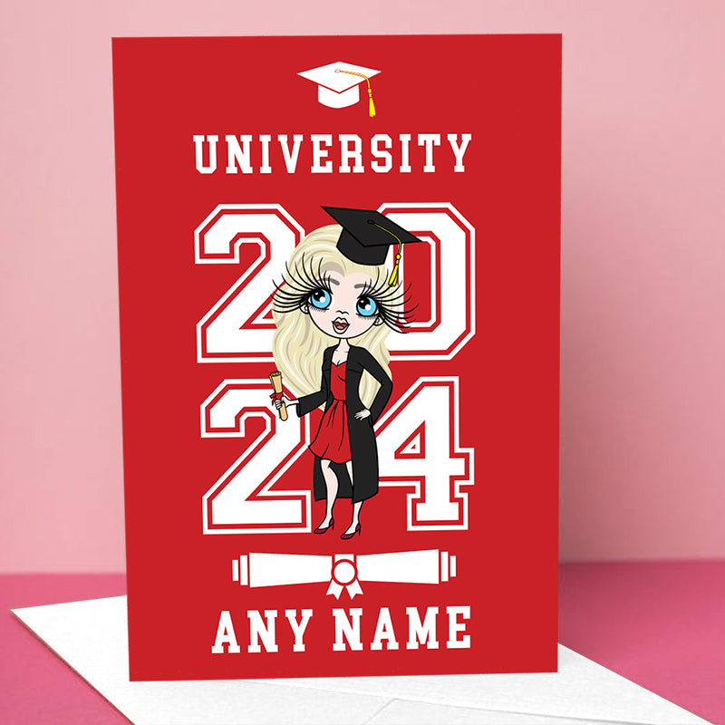 ClaireaBella Graduation Red Varsity Card