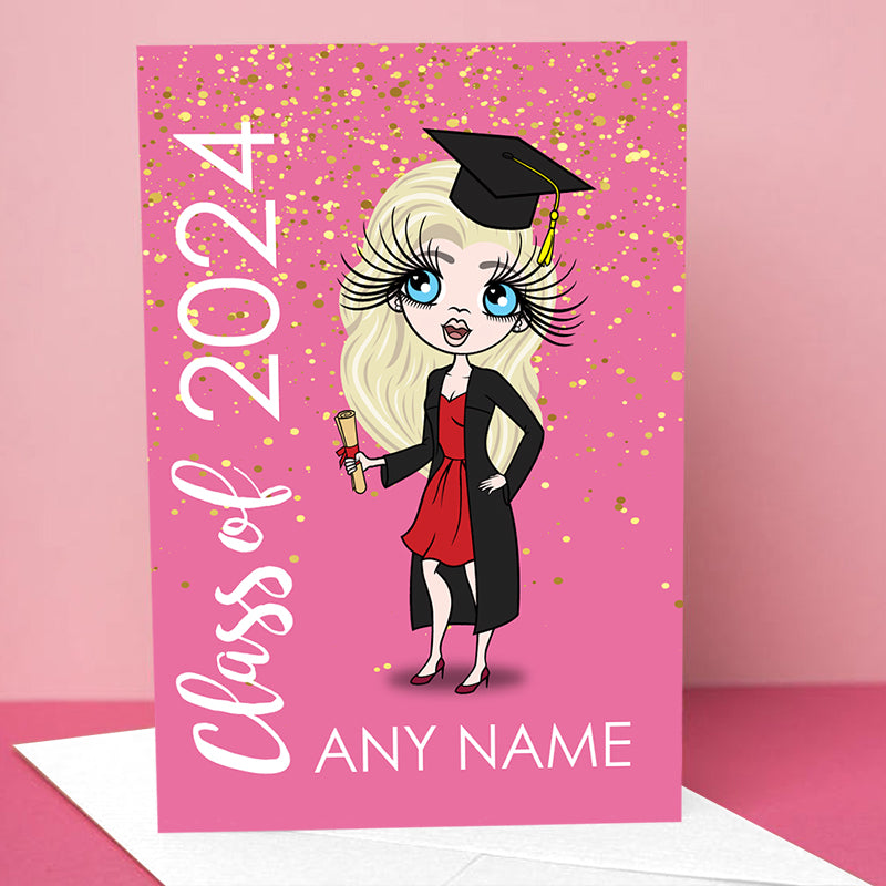 ClaireaBella Graduation Pink Confetti Card