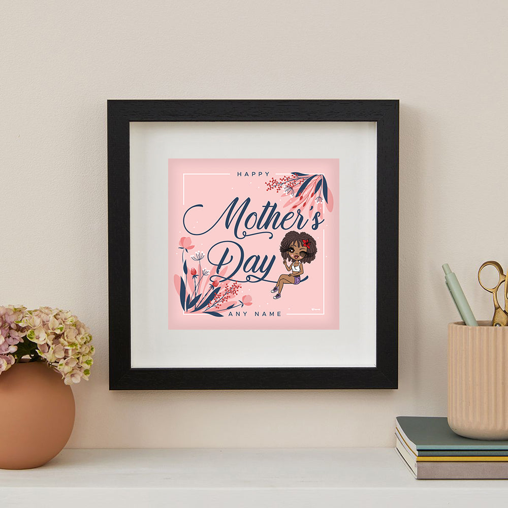 ClaireaBella Pink Floral Mother's Day Personalised Framed Print