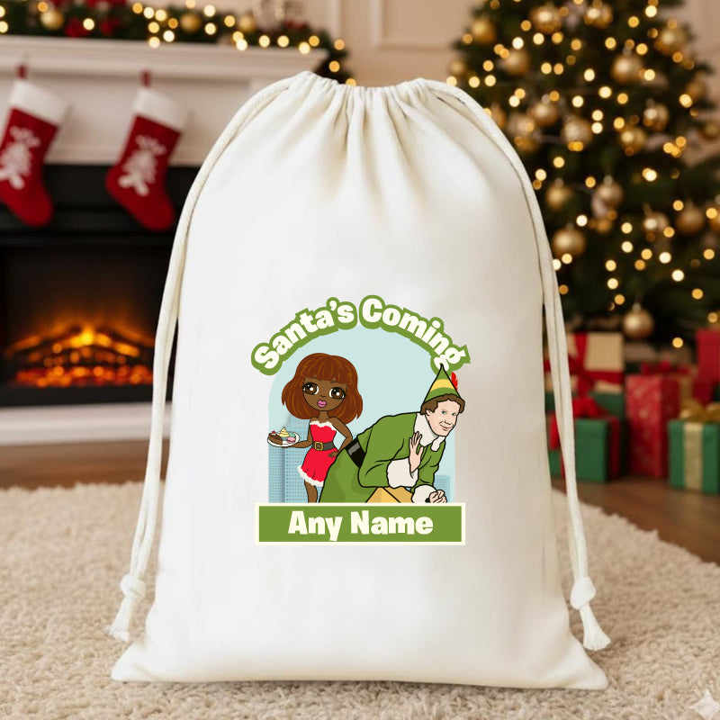 ClaireaBella Personalised Santas Coming Christmas Sack