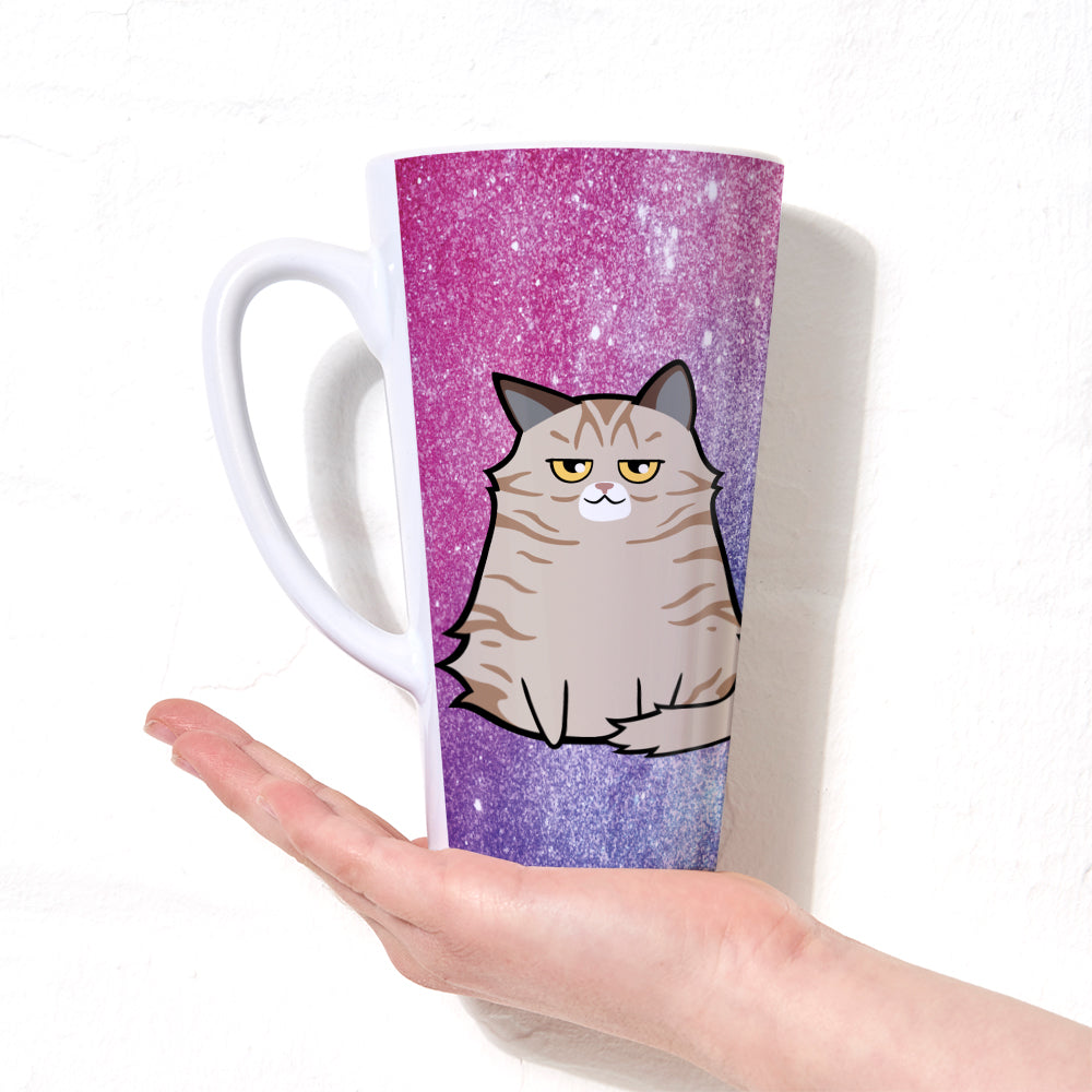 Personalised Cat Galaxy Glitter Latte Mug
