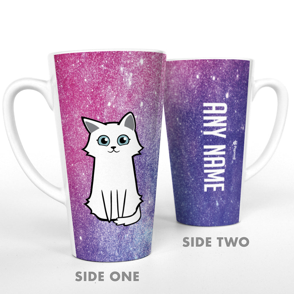 Personalised Cat Galaxy Glitter Latte Mug
