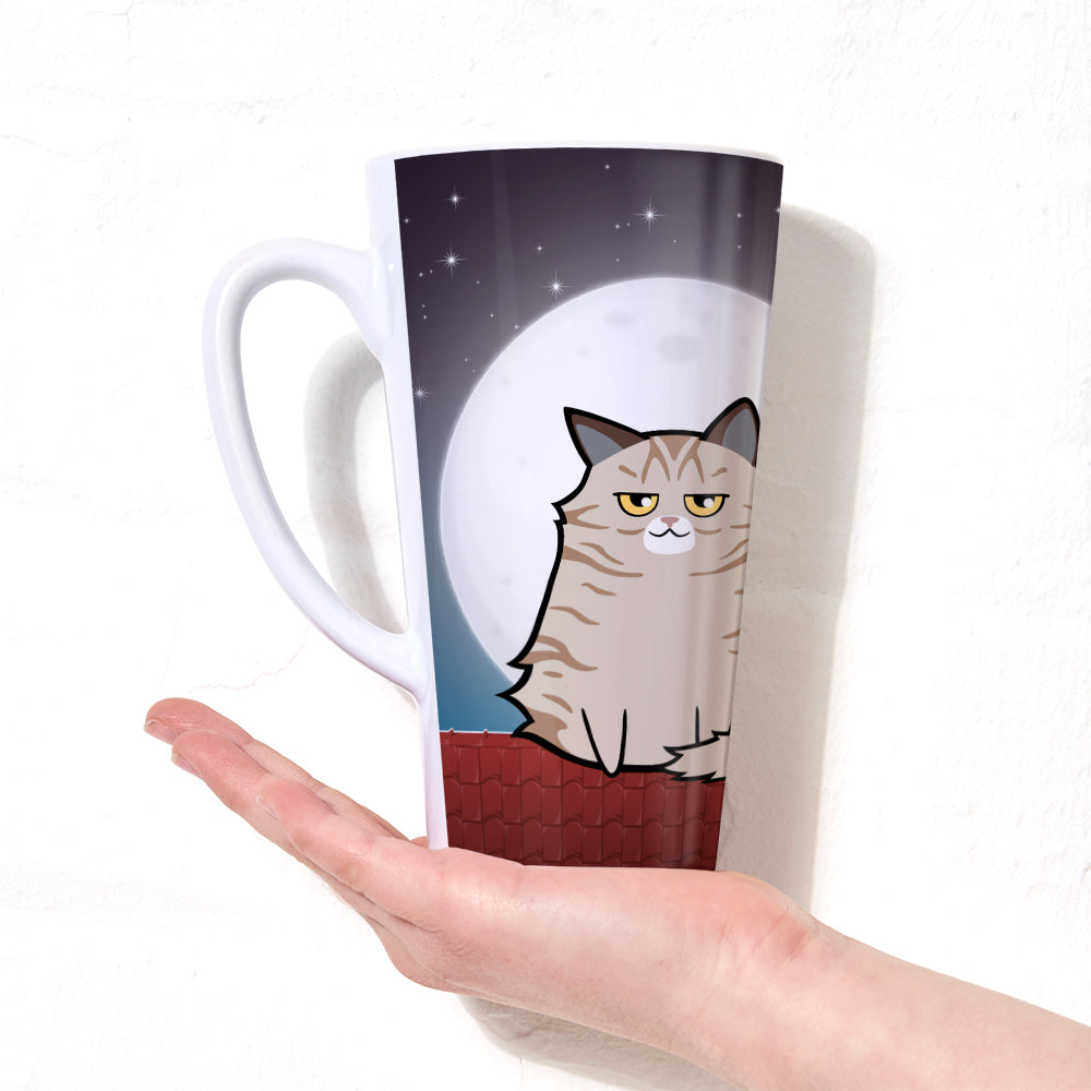 Personalised Cat Rooftop Latte Mug