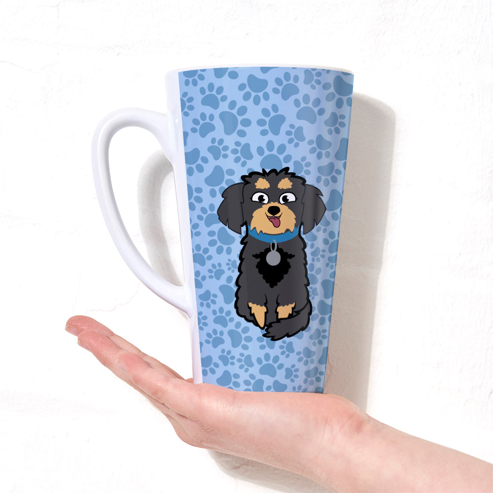 Personalised Dog Paw Pattern Latte Mug
