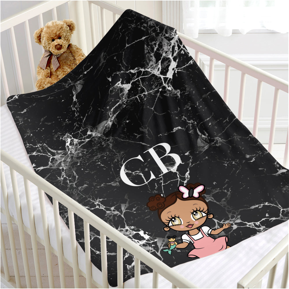 Early Years Lux Collection Black Marble Fleece Blanket