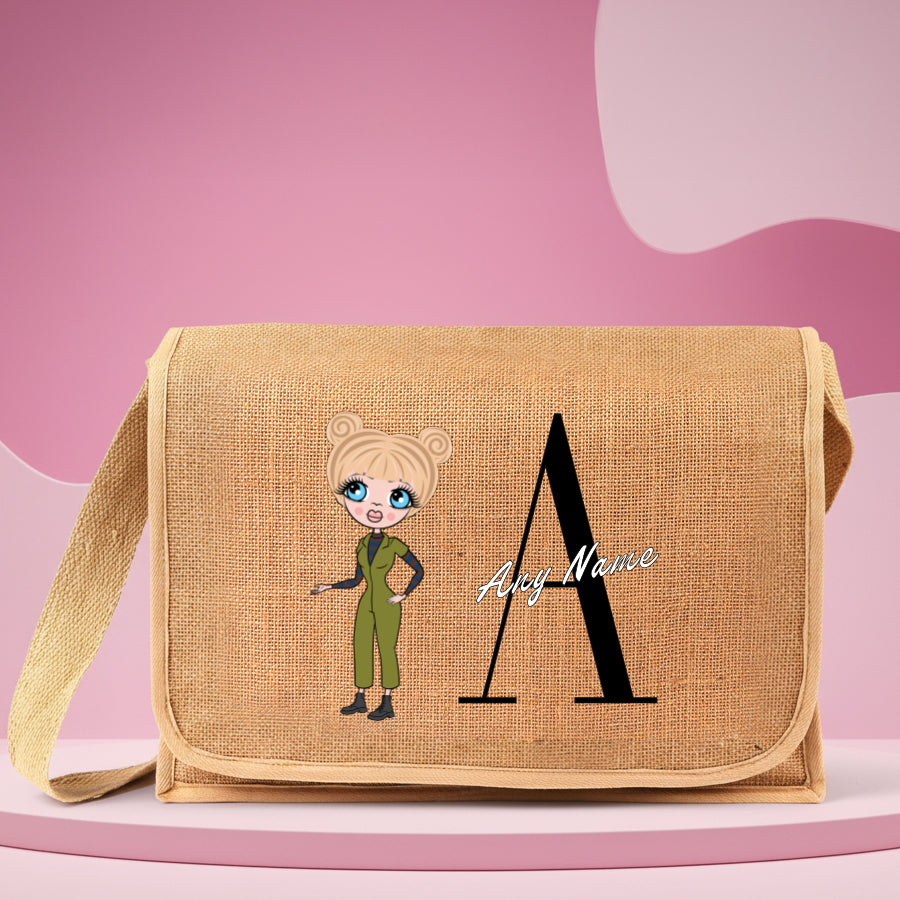 ClaireaBella Personalised LUX Initial Jute Satchel