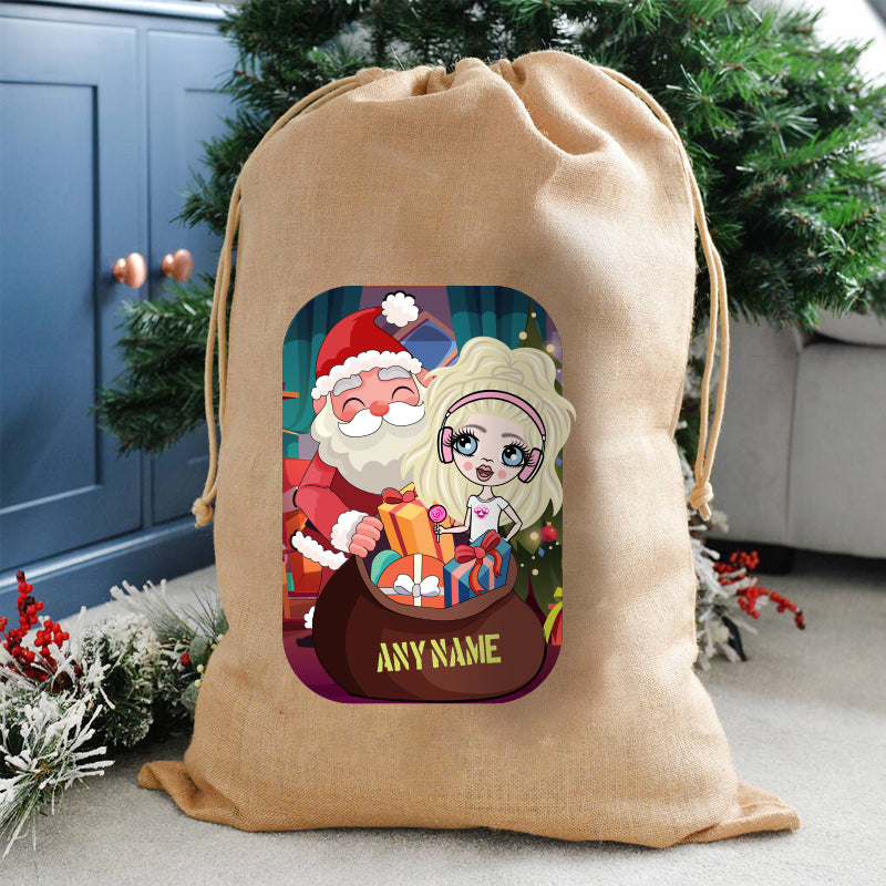 ClaireaBella Girls Personalised Special Package Christmas Hessian Sack