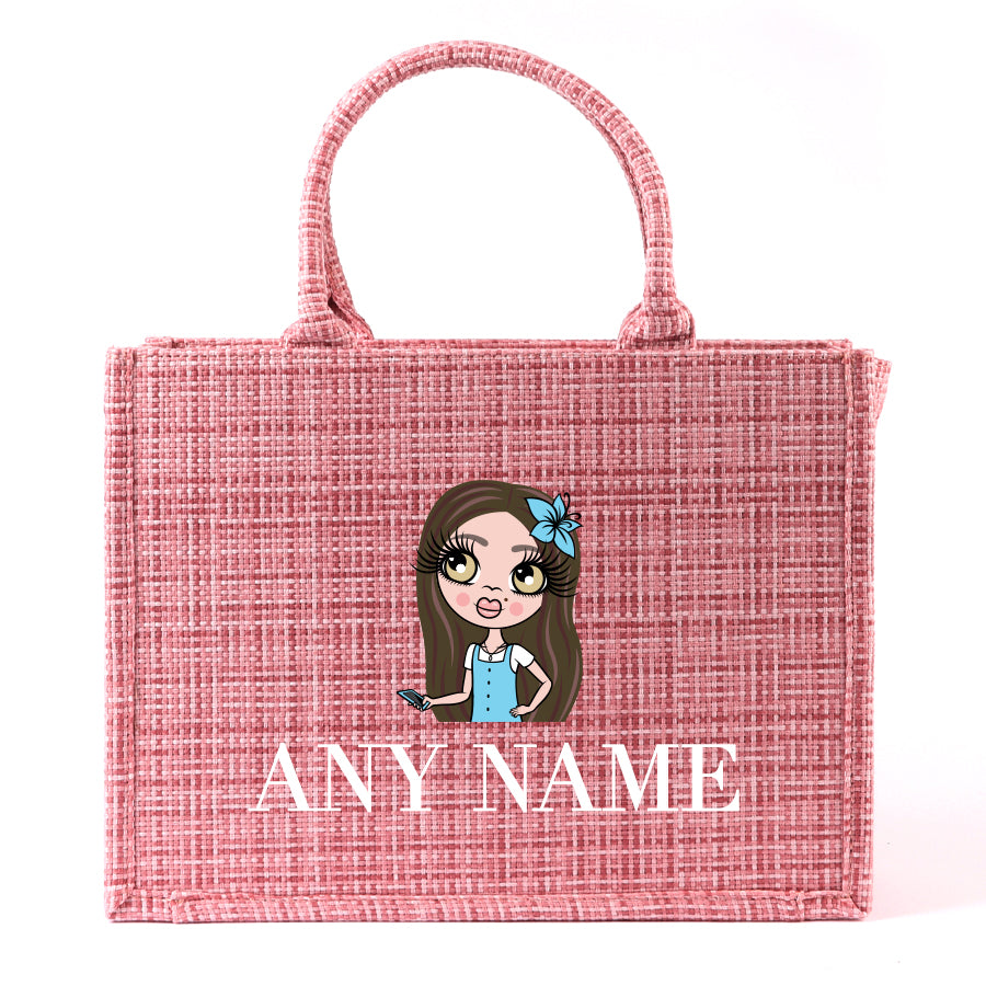 ClaireaBella Girls Personalised LUX Classic Pink Tote Bag