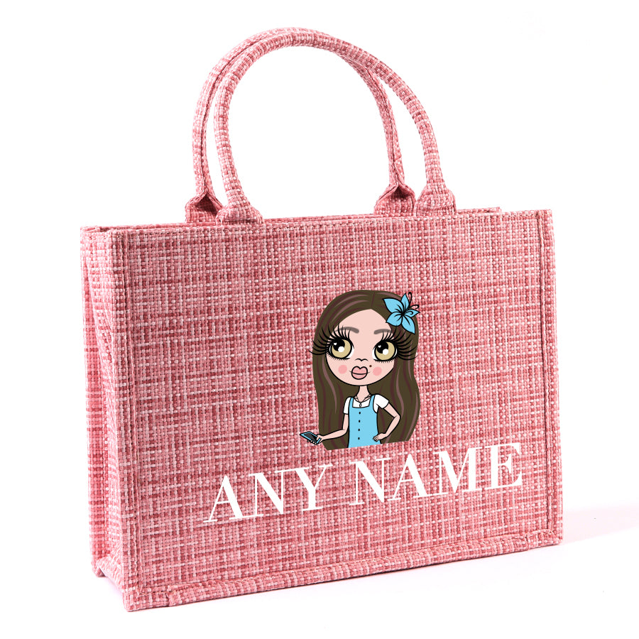 ClaireaBella Girls Personalised LUX Classic Pink Tote Bag