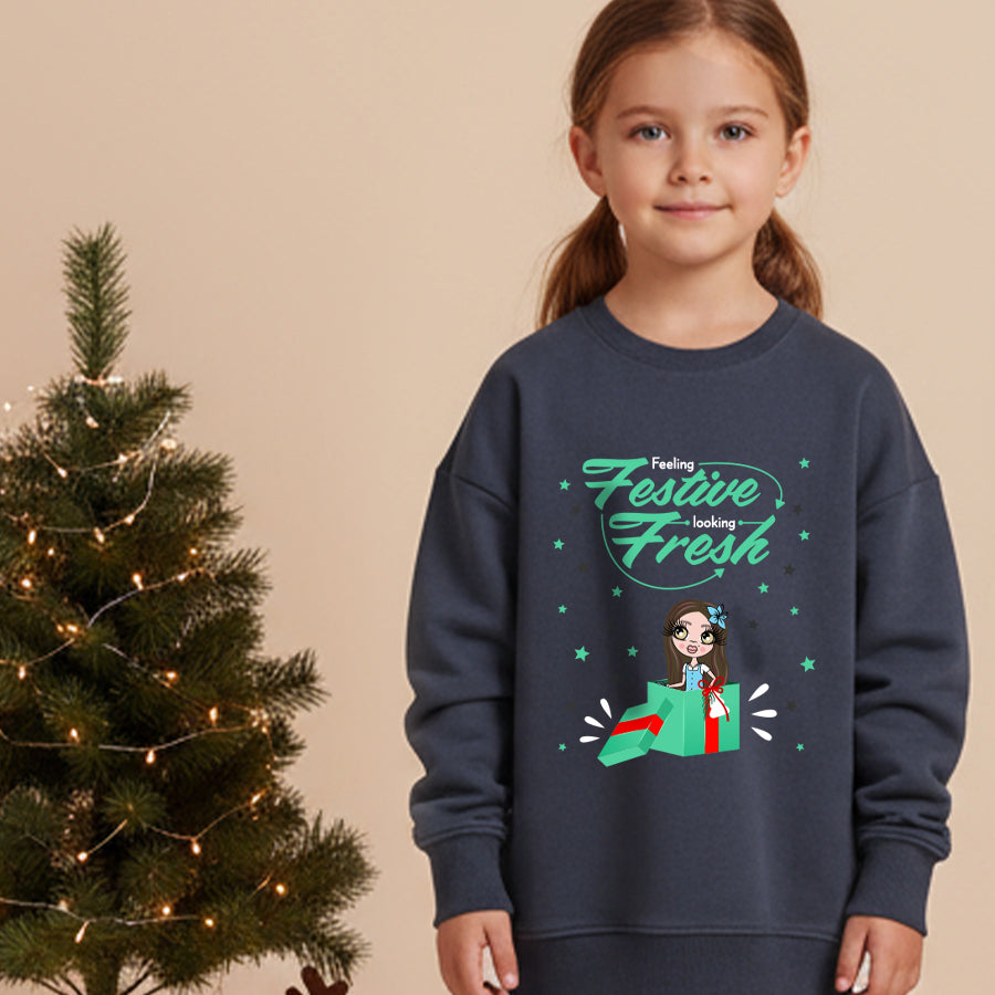 ClaireaBella Girls Feeling Festive Christmas Jumper