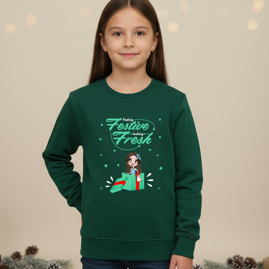 ClaireaBella Girls Feeling Festive Christmas Jumper