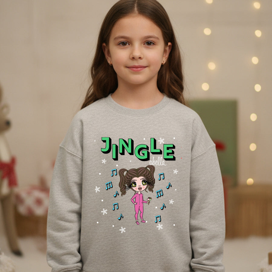 ClaireaBella Girls Jingle aBella Christmas Jumper