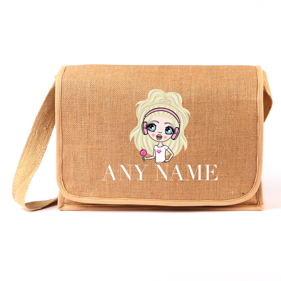 ClaireaBella Girls Personalised LUX Classic Jute Satchel