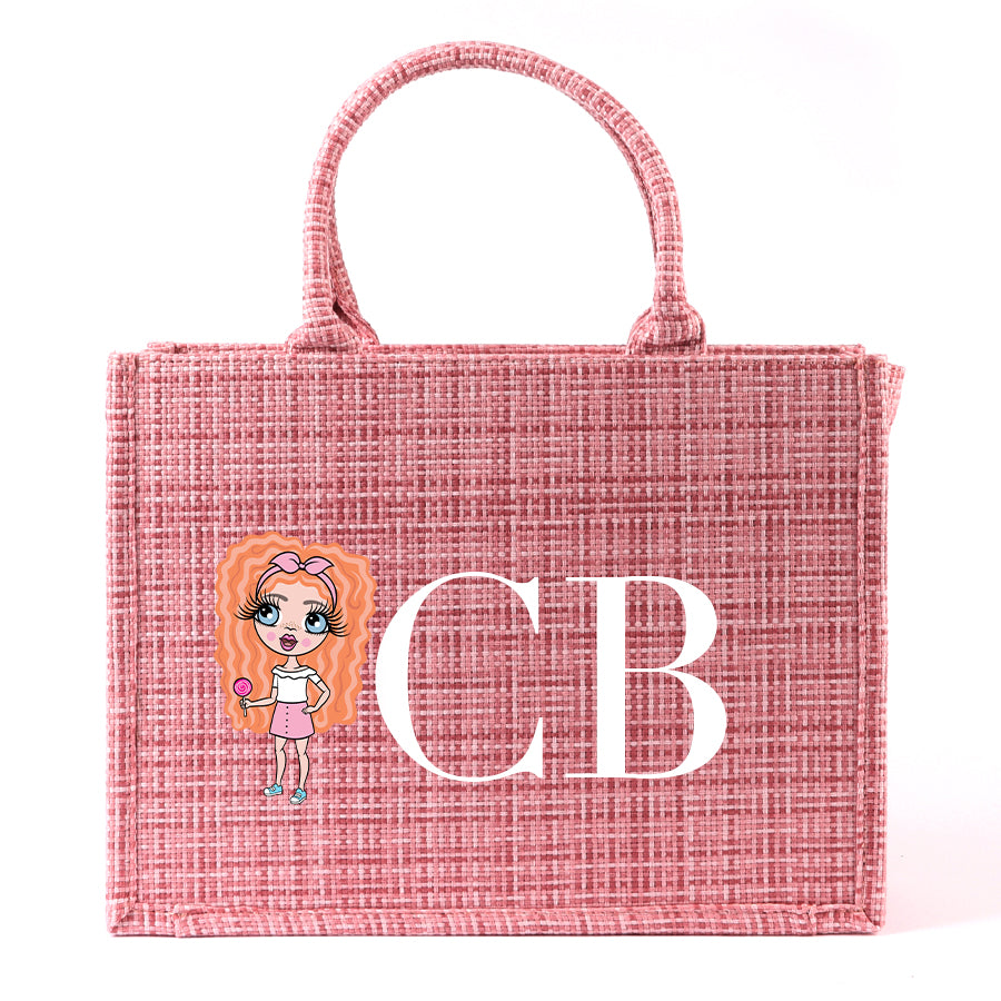 ClaireaBella Girls Personalised LUX Pink Tote Bag