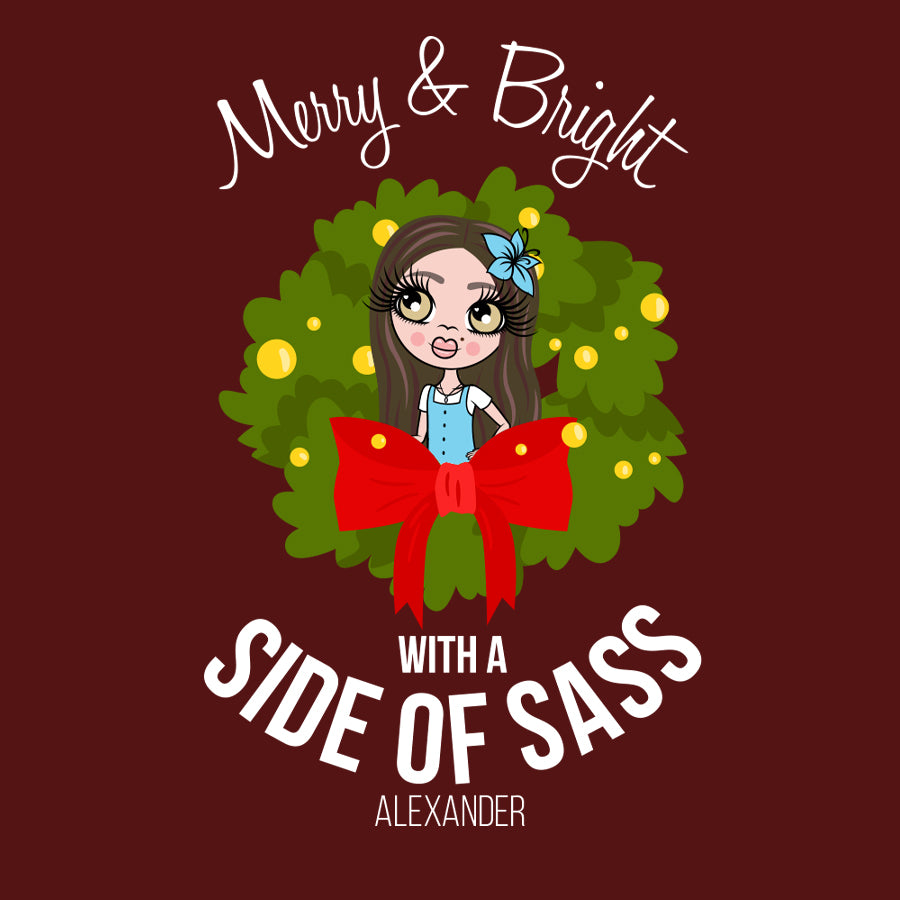 ClaireaBella Girls Side Of Sass Christmas Jumper