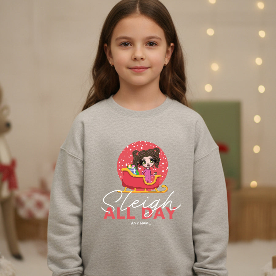 ClaireaBella Girls Sleigh All Day Christmas Jumper