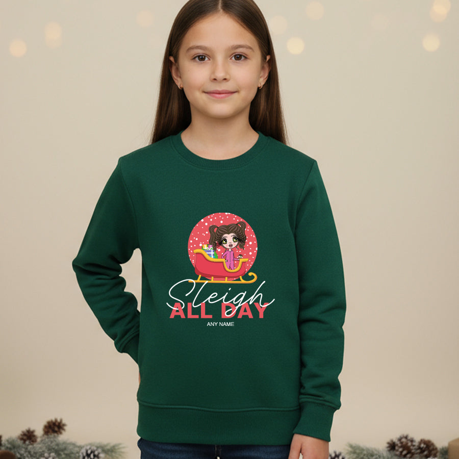 ClaireaBella Girls Sleigh All Day Christmas Jumper