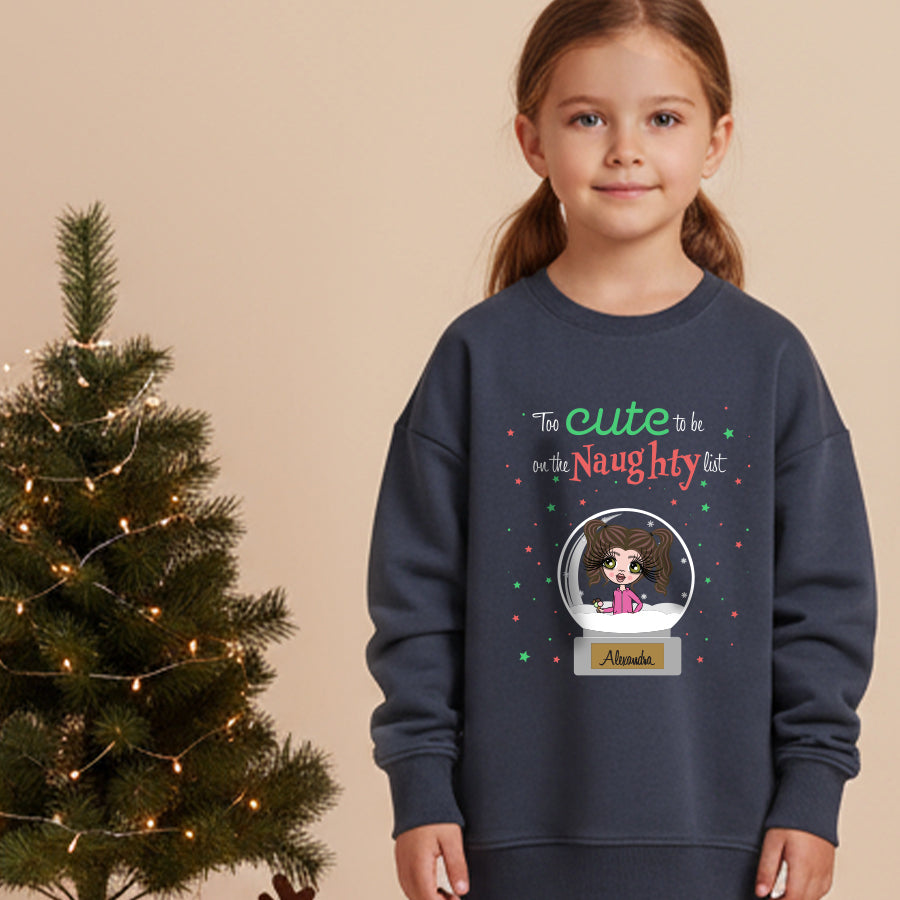 ClaireaBella Girls Too Cute Christmas Jumper