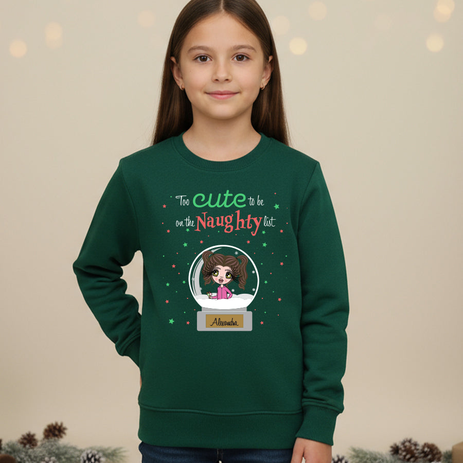 ClaireaBella Girls Too Cute Christmas Jumper