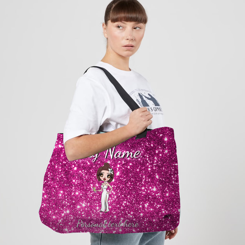 Personalised Glitter Effect Beach Bag