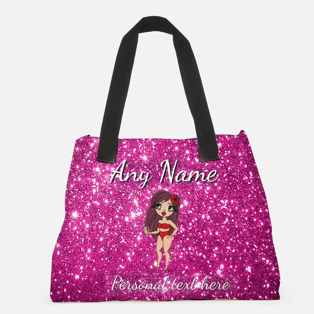 Personalised Glitter Effect Beach Bag - Main Image