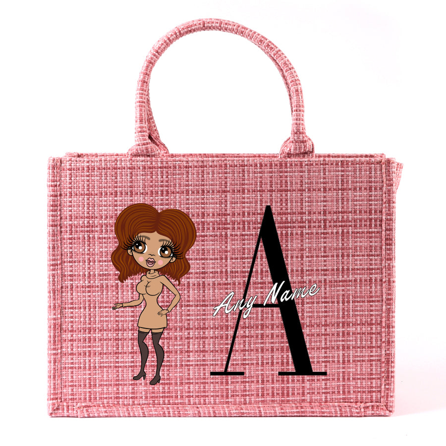 ClaireaBella Personalised LUX Initial Pink Tote Bag