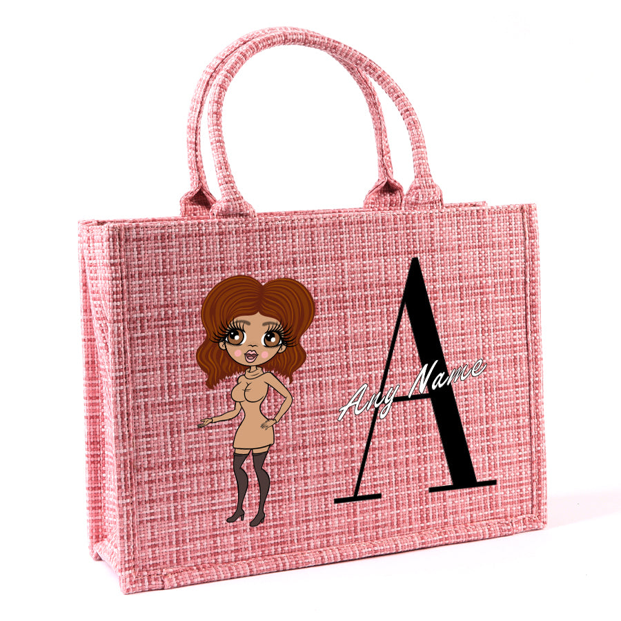 ClaireaBella Personalised LUX Initial Pink Tote Bag
