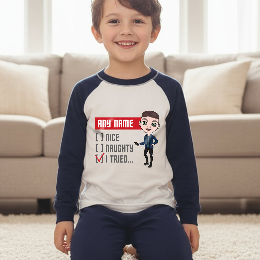 Jnr Boys Personalised Christmas Checklist Pyjamas