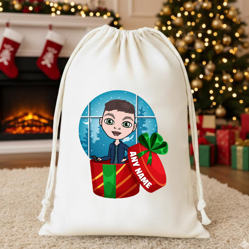 Jnr Boys Personalised Present Christmas Sack