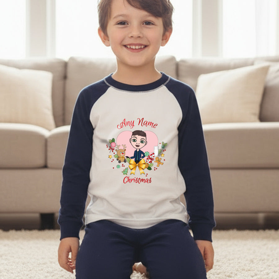 Jnr Boys Personalised Christmas Heart Pyjamas