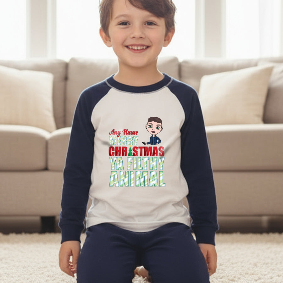 Jnr Boys Personalised Filthy Animal Pyjamas