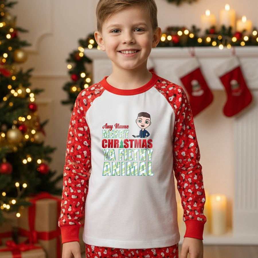 Jnr Boys Personalised Filthy Animal Pyjamas