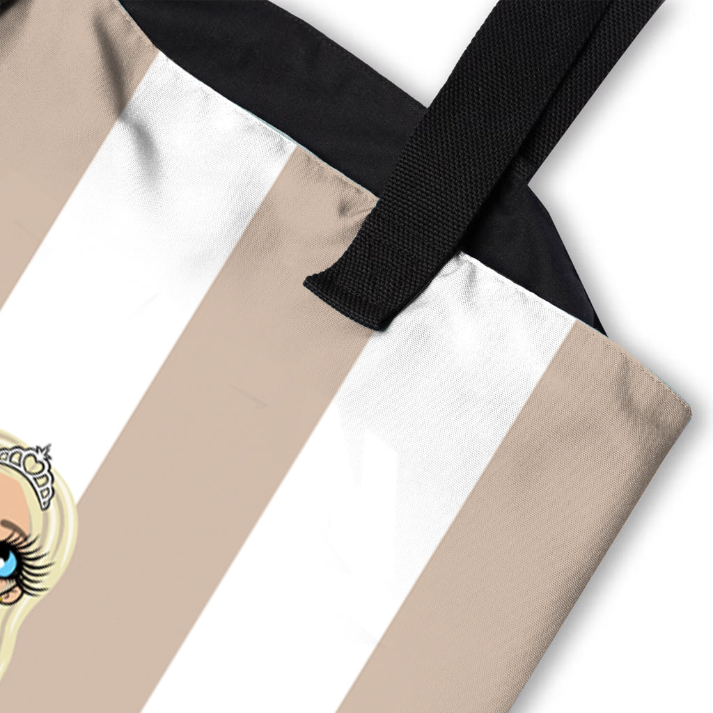 Personalised LUX Initial Stripe Beach Bag