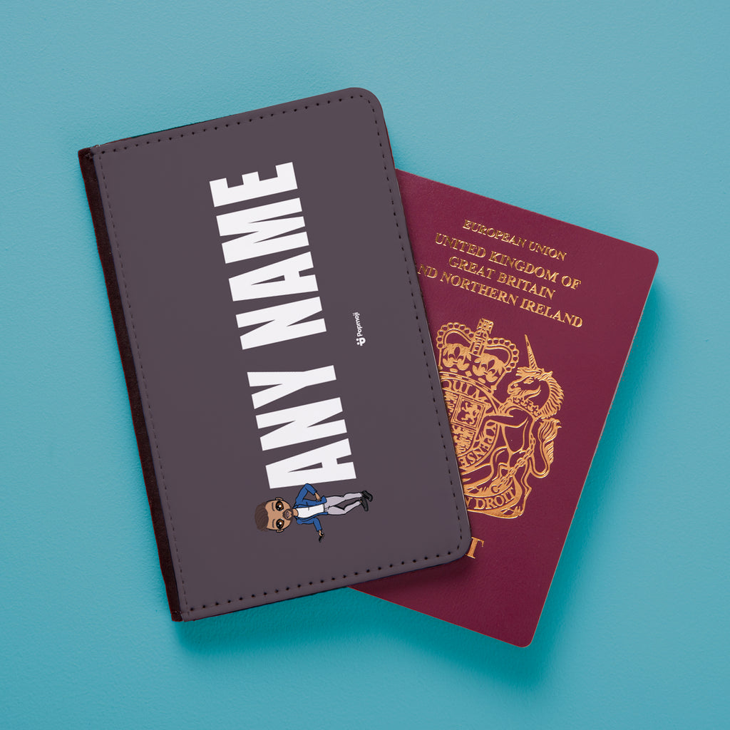 MrCB Grey Bold Name Passport Cover