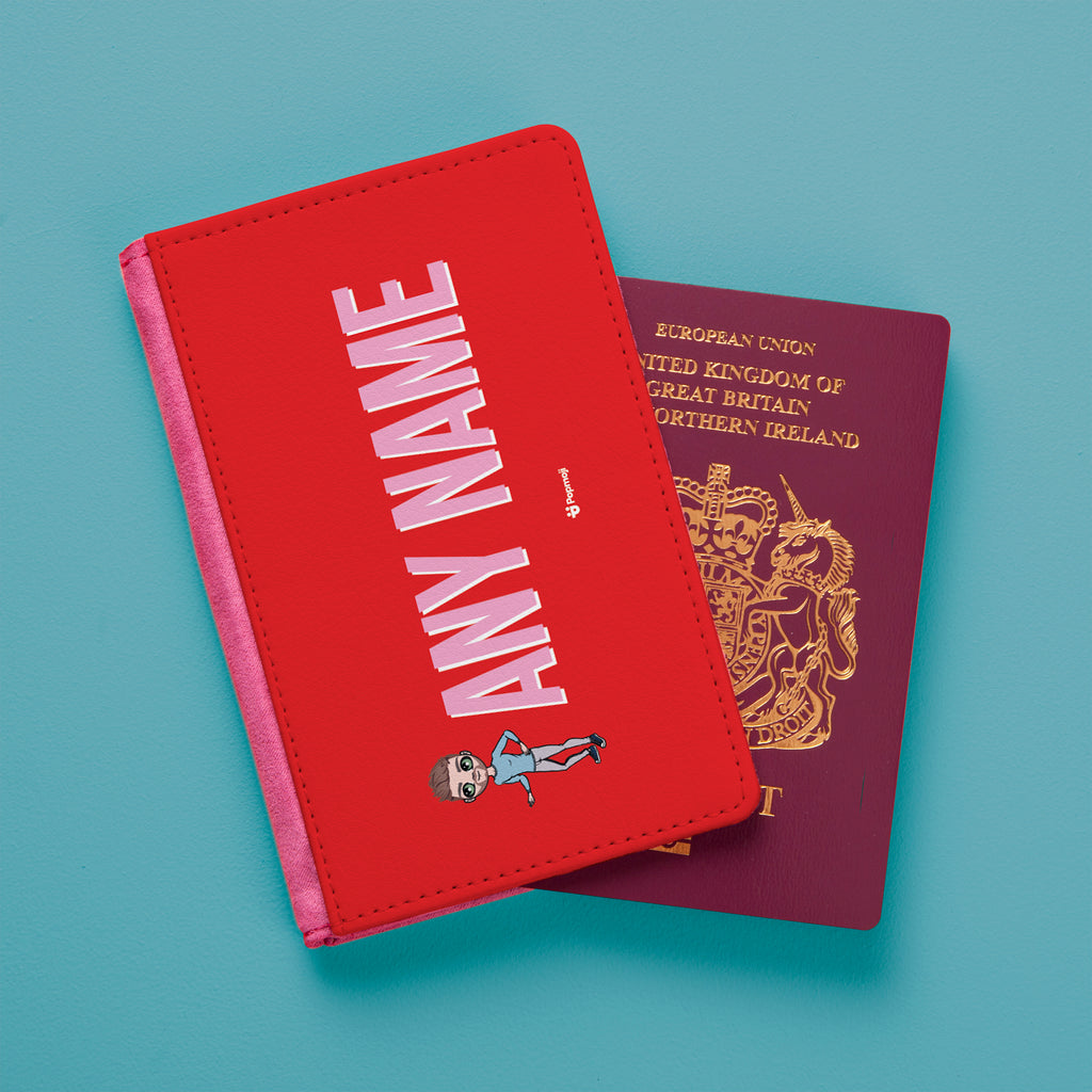 MrCB Red Bold Name Passport Cover