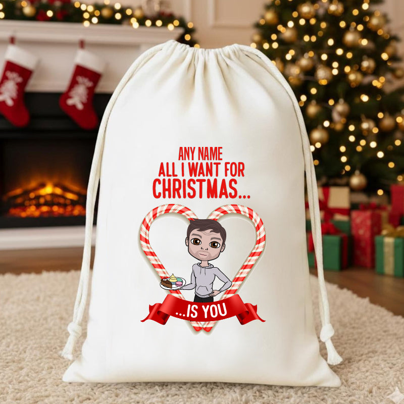MrCB Personalised All I Want For Christmas Sack