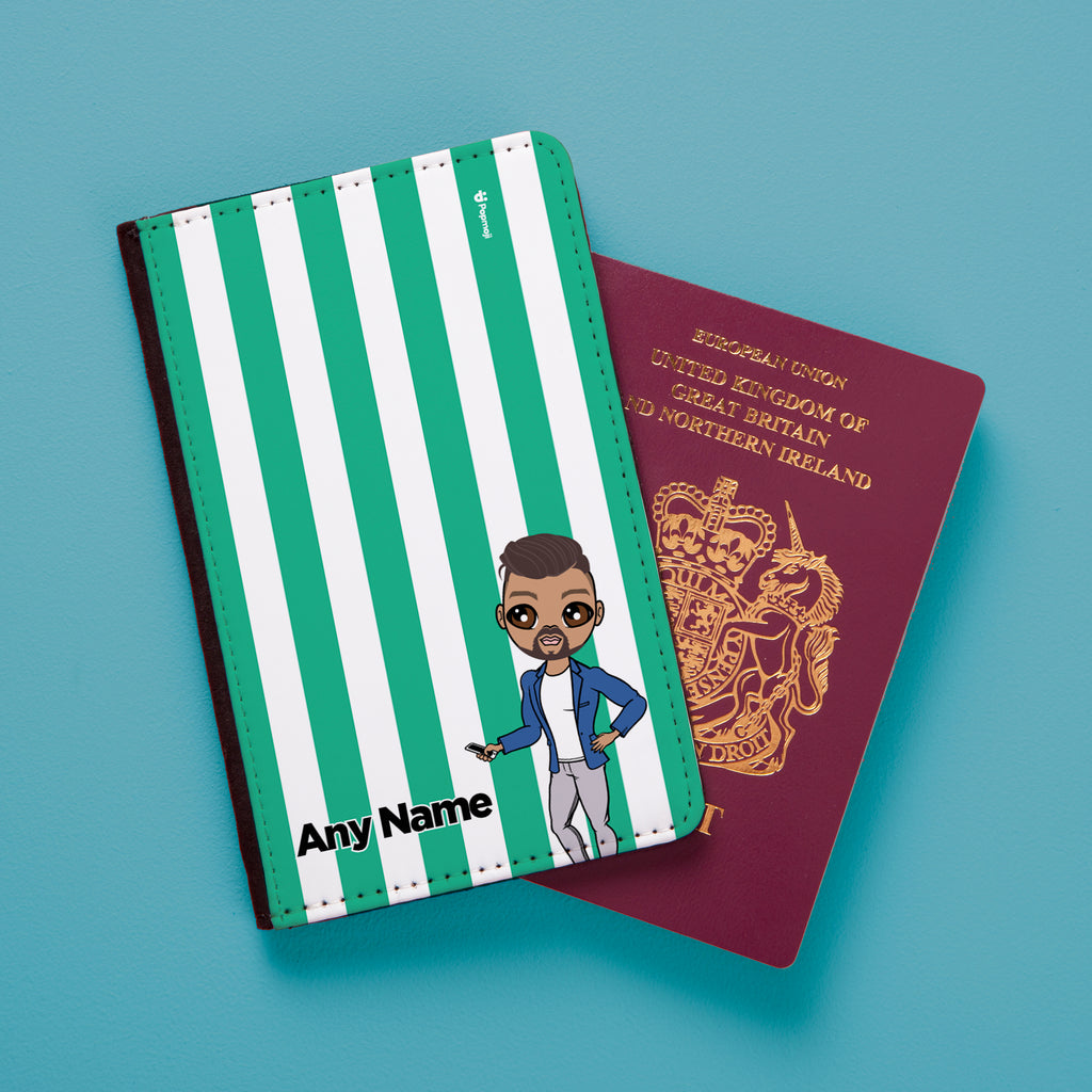 MrCB Personalised Green Stripe Passport Cover