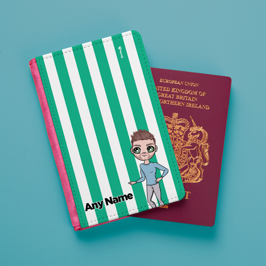 MrCB Personalised Green Stripe Passport Cover