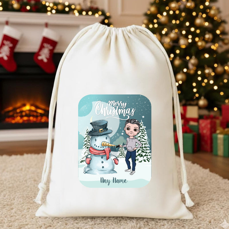 MrCB Personalised Snowman Christmas Sack