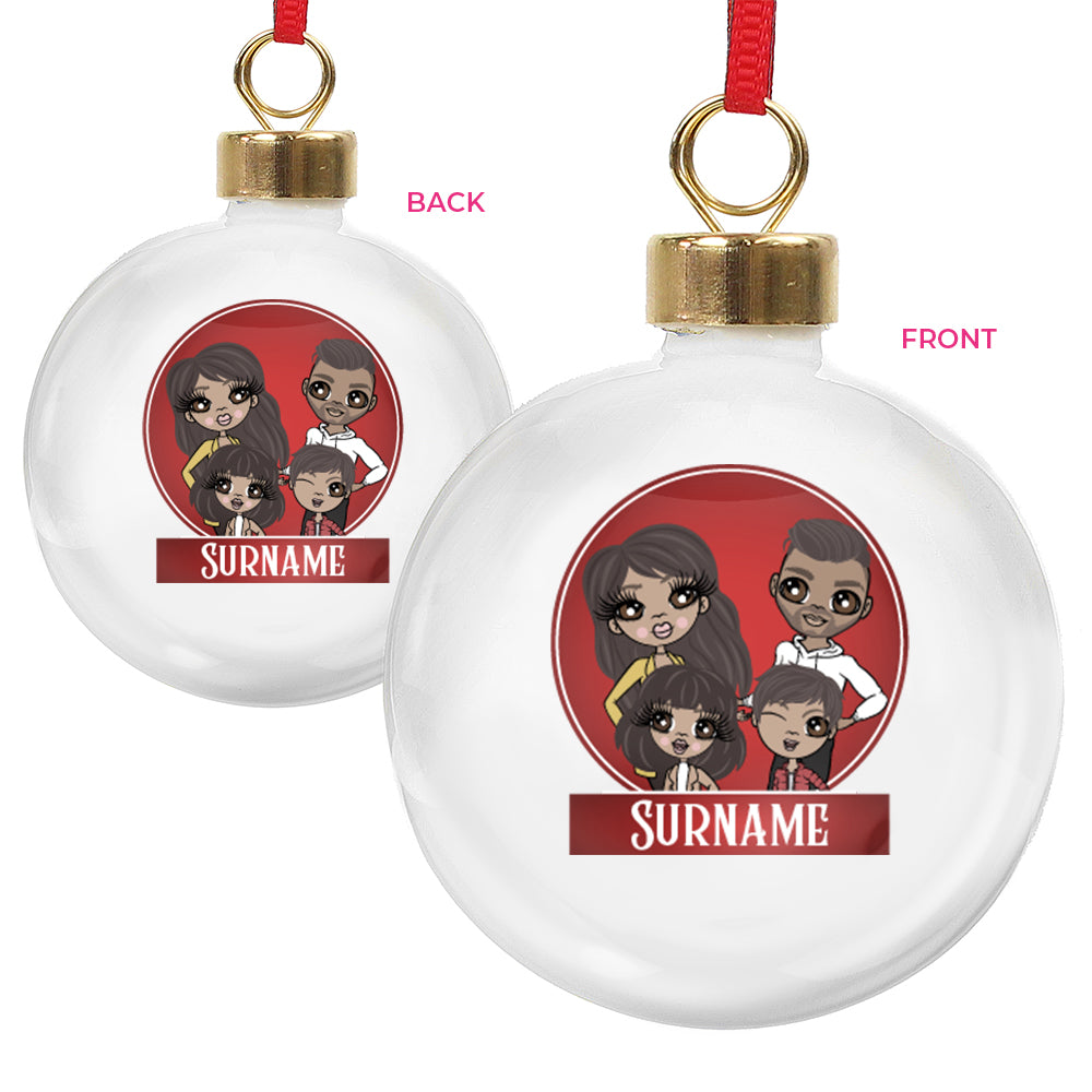 Multi Character Family Of 4 Personalised Shatterproof Bauble