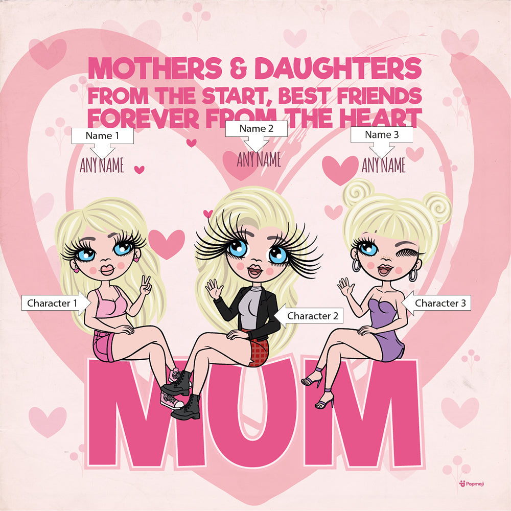 Multi Character From The Start Mum & Daughters Personalised Framed Print