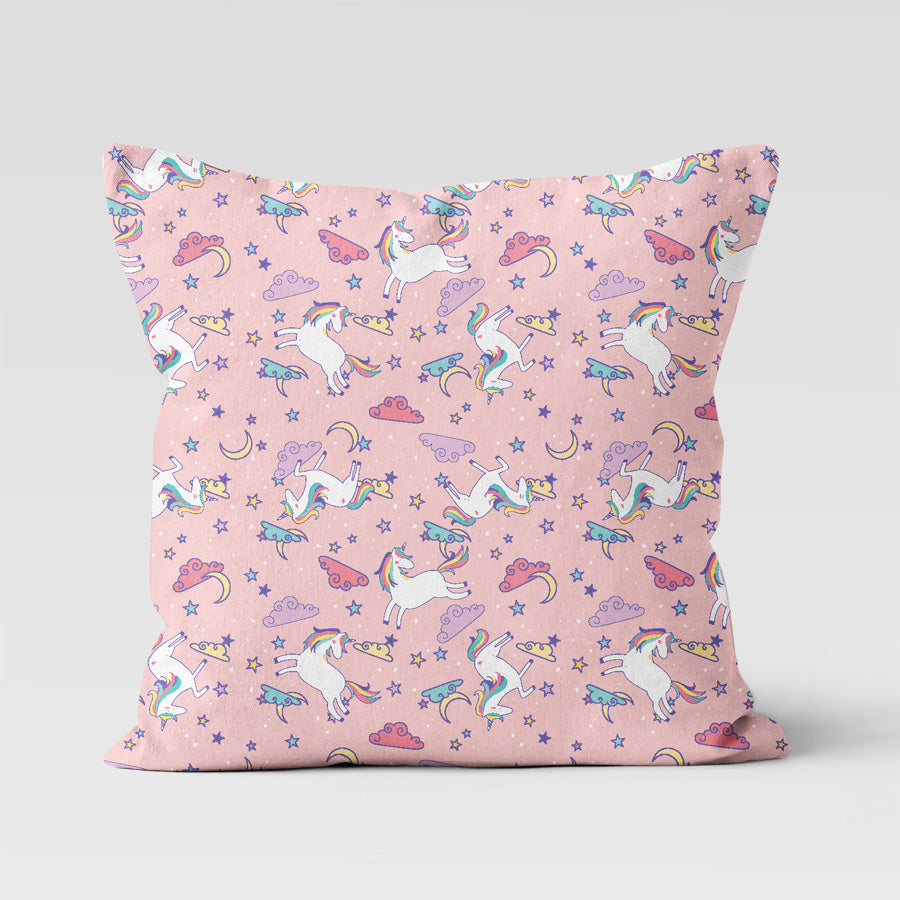 ClaireaBella Girls Personalised Pink Unicorn Cushion