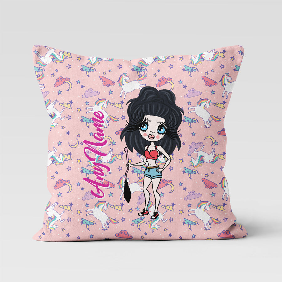 ClaireaBella Personalised Pink Unicorn Cushion
